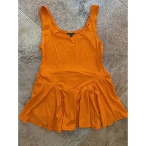 Women's Wild Fable Orange Game Day Lace Drop Waist Mini Skater Dress Large NWT